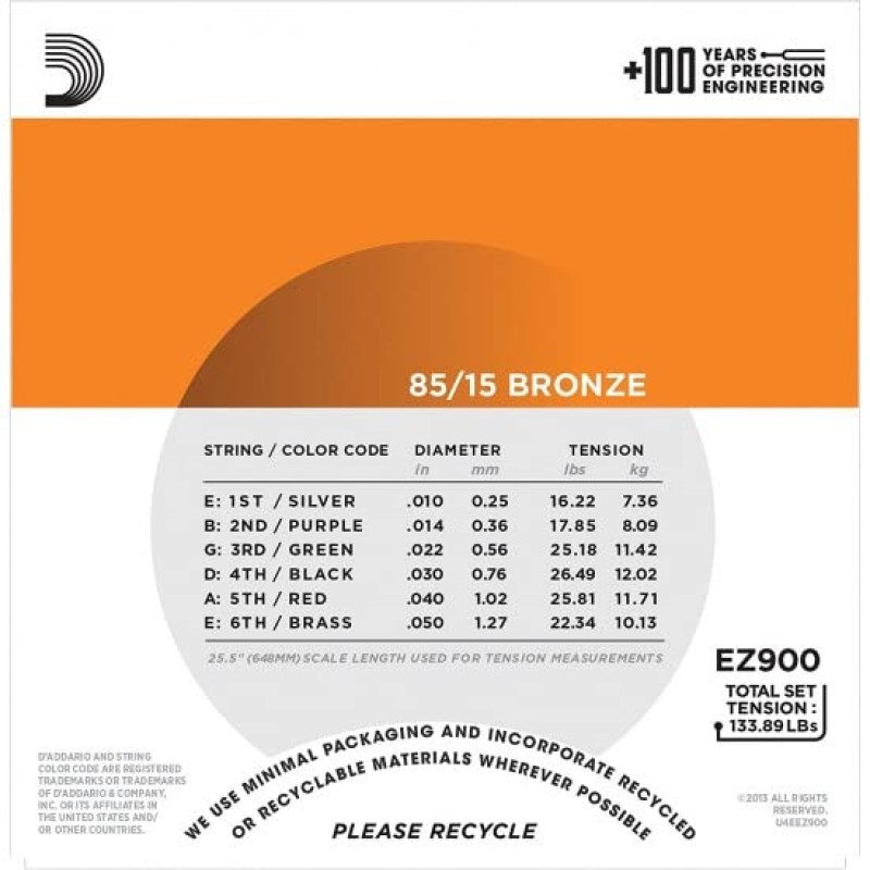 D'Addario Bronze Acoustic Guitar Strings_{.010-.050_Extra Light Gauge}_Stainless Steel Material D'Addario Bronze Acoustic Guitar Strings_{.010-.050_Extra Light Gauge}_Stainless Steel Material