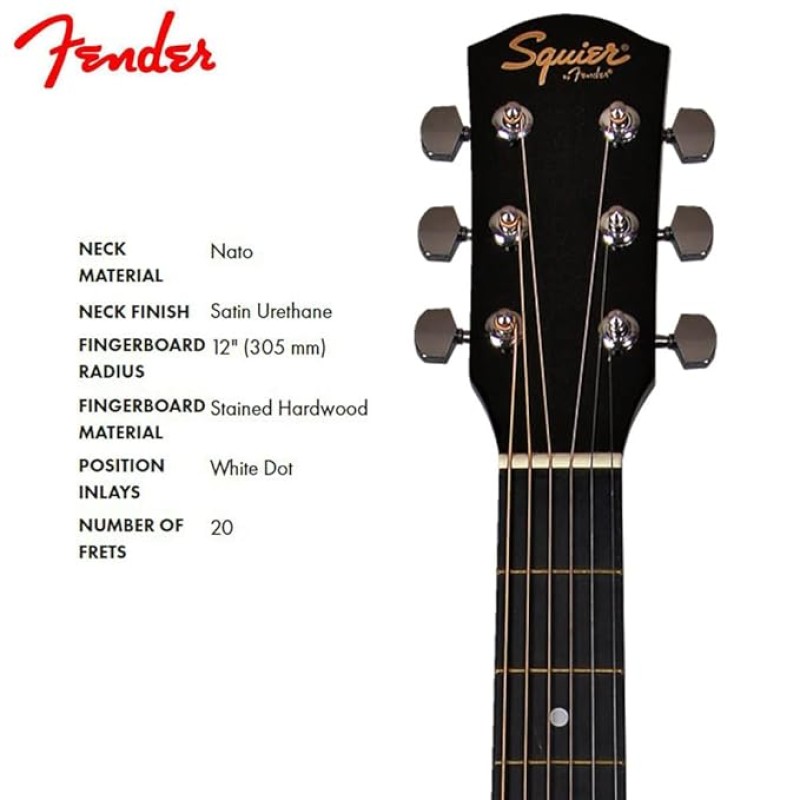 Fender Squier Acoustic Guitar Cutaway Electronics SA-105CE Natural 930307021 Fender Squier Acoustic Guitar Cutaway Electronics SA-105CE Natural 930307021