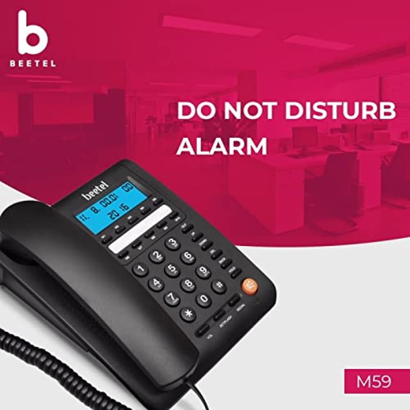 Beetel M59 Caller ID Corded Landline Phone with 16 Digit LCD Display & Adjustable contrast,10 One Touch Memory Buttons,2Ways Speaker Phone,Music On Hold,Solid Build Quality,Classic Design (Black)(M59) Beetel M59 Caller ID Corded Landline Phone with 16 Digit LCD Display & Adjustable contrast,10 One Touch Memory Buttons,2Ways Speaker Phone,Music On Hold,Solid Build Quality,Classic Design (Black)(M59)