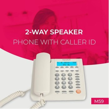 Beetel M59 Caller ID Corded Landline Phone with 16 Digit LCD Display & Adjustable contrast,10 One Touch Memory Buttons,2Ways Speaker Phone,Music On Hold,Solid Build Quality,Classic Design (White)(M59) Beetel M59 Caller ID Corded Landline Phone with 16 Digit LCD Display & Adjustable contrast,10 One Touch Memory Buttons,2Ways Speaker Phone,Music On Hold,Solid Build Quality,Classic Design (White)(M59)
