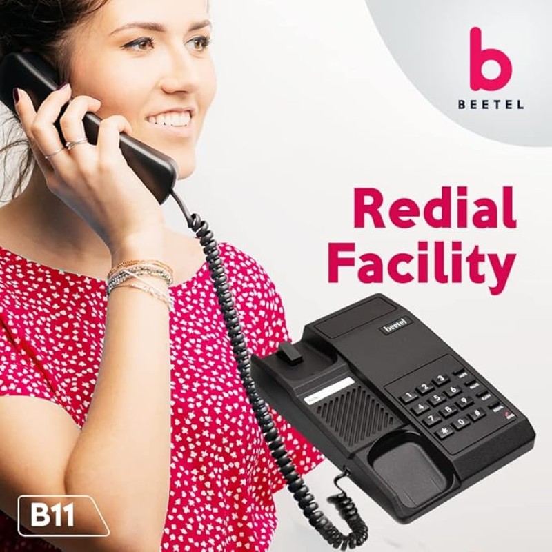 Beetel B11 Corded Landline Phone, Ringer Volume Control, LED for Ring Indication, Wall/Desk Mountable, Classic Design, Clear Call Quality, Mute/Pause/Flash/Redial Function (Made in India)(Black)(B11) Beetel B11 Corded Landline Phone, Ringer Volume Control, LED for Ring Indication, Wall/Desk Mountable, Classic Design, Clear Call Quality, Mute/Pause/Flash/Redial Function (Made in India)(Black)(B11)