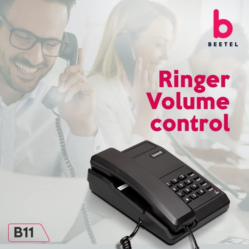 Beetel B11 Corded Landline Phone, Ringer Volume Control, LED for Ring Indication, Wall/Desk Mountable, Classic Design, Clear Call Quality, Mute/Pause/Flash/Redial Function (Made in India)(Black)(B11) Beetel B11 Corded Landline Phone, Ringer Volume Control, LED for Ring Indication, Wall/Desk Mountable, Classic Design, Clear Call Quality, Mute/Pause/Flash/Redial Function (Made in India)(Black)(B11)