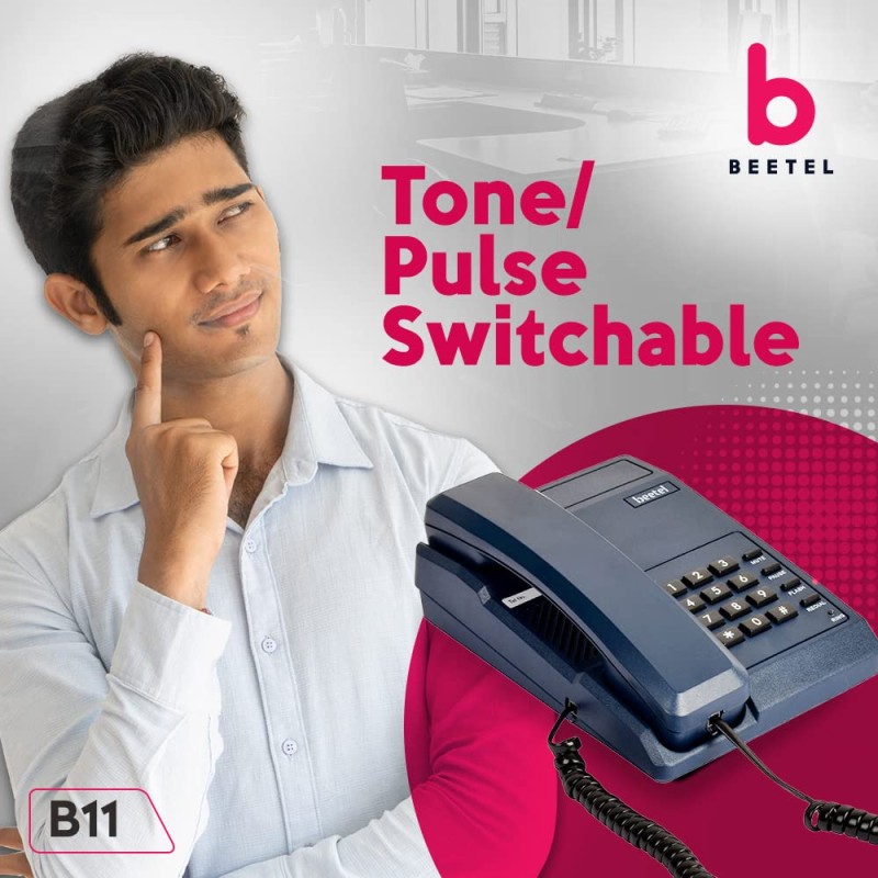 Beetel B11 Corded Landline Phone, Ringer Volume Control, LED for Ring Indication, Wall/Desk Mountable, Classic Design, Clear Call Quality, Mute/Pause/Flash/Redial Function (Made in India)(Blue)(B11) Beetel B11 Corded Landline Phone, Ringer Volume Control, LED for Ring Indication, Wall/Desk Mountable, Classic Design, Clear Call Quality, Mute/Pause/Flash/Redial Function (Made in India)(Blue)(B11)