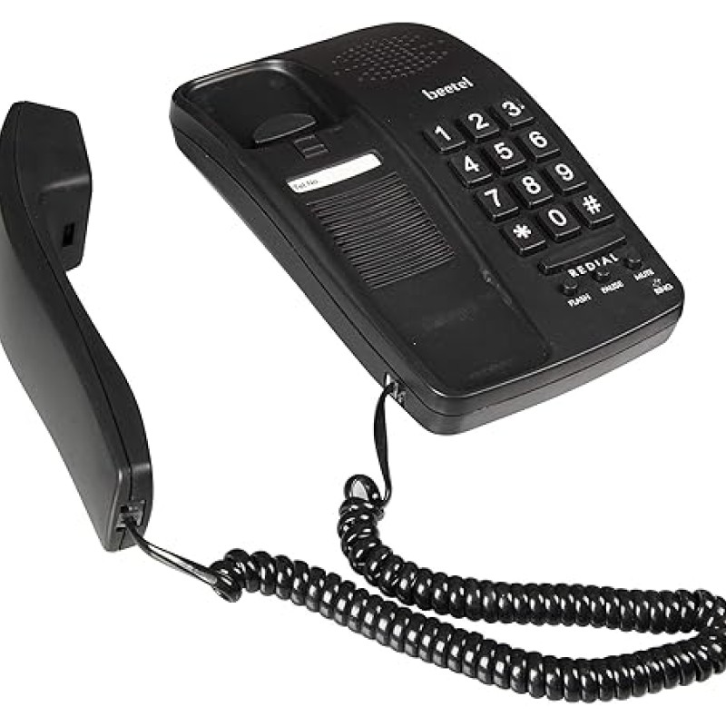 Beetel B15 Corded Landline Phone,Ringer Volume Control,LED Ring Indication,Wall/Desk Mountable,Bold Buttons Design,Clear Call Quality,Mute/Pause/Flash/Redial Function (Made in India)(Black)(B15) Beetel B15 Corded Landline Phone,Ringer Volume Control,LED Ring Indication,Wall/Desk Mountable,Bold Buttons Design,Clear Call Quality,Mute/Pause/Flash/Redial Function (Made in India)(Black)(B15)
