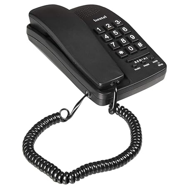 Beetel B15 Corded Landline Phone,Ringer Volume Control,LED Ring Indication,Wall/Desk Mountable,Bold Buttons Design,Clear Call Quality,Mute/Pause/Flash/Redial Function (Made in India)(Black)(B15) Beetel B15 Corded Landline Phone,Ringer Volume Control,LED Ring Indication,Wall/Desk Mountable,Bold Buttons Design,Clear Call Quality,Mute/Pause/Flash/Redial Function (Made in India)(Black)(B15)