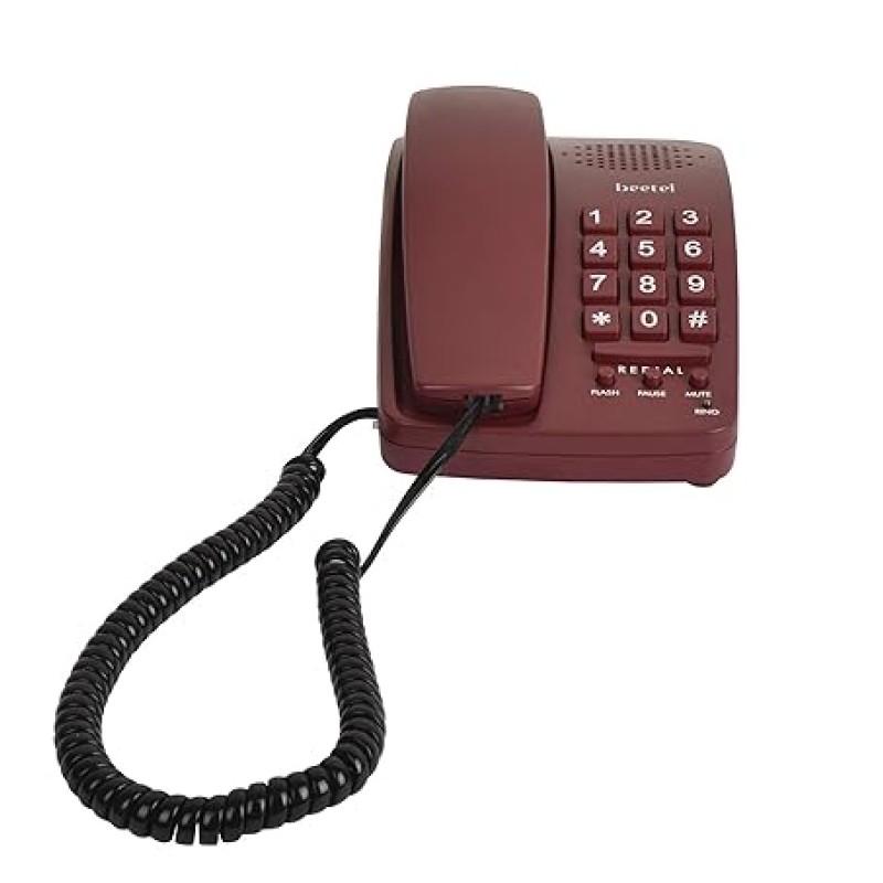 Beetel B15 Corded Landline Phone,Ringer Volume Control,LED Ring Indication,Wall/Desk Mountable,Bold Buttons Design,Clear Call Quality,Mute/Pause/Flash/Redial Function (Made in India)(Dark Red)(B15) Beetel B15 Corded Landline Phone,Ringer Volume Control,LED Ring Indication,Wall/Desk Mountable,Bold Buttons Design,Clear Call Quality,Mute/Pause/Flash/Redial Function (Made in India)(Dark Red)(B15)