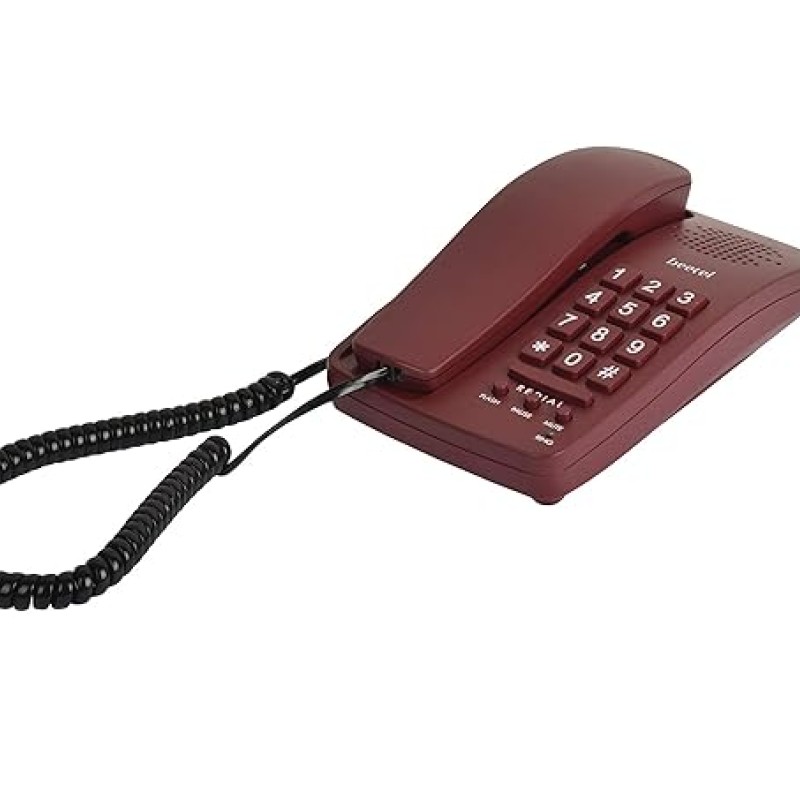 Beetel B15 Corded Landline Phone,Ringer Volume Control,LED Ring Indication,Wall/Desk Mountable,Bold Buttons Design,Clear Call Quality,Mute/Pause/Flash/Redial Function (Made in India)(Dark Red)(B15) Beetel B15 Corded Landline Phone,Ringer Volume Control,LED Ring Indication,Wall/Desk Mountable,Bold Buttons Design,Clear Call Quality,Mute/Pause/Flash/Redial Function (Made in India)(Dark Red)(B15)