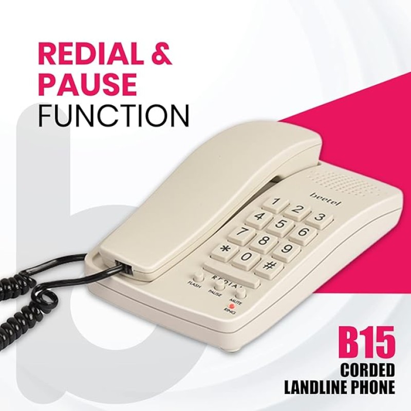 Beetel B15 Basic Corded Landline Phone (Warm Gray) Beetel B15 Basic Corded Landline Phone (Warm Gray)