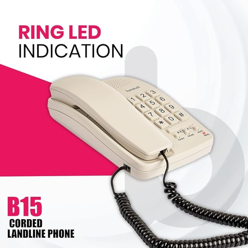 Beetel B15 Basic Corded Landline Phone (Warm Gray) Beetel B15 Basic Corded Landline Phone (Warm Gray)