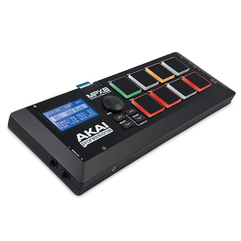 Akai Professional MPX8 |Portable Sample Pad Controller with Velocity-Sensitive Pads, MIDI Connectivi Akai Professional MPX8 |Portable Sample Pad Controller with Velocity-Sensitive Pads, MIDI Connectivi