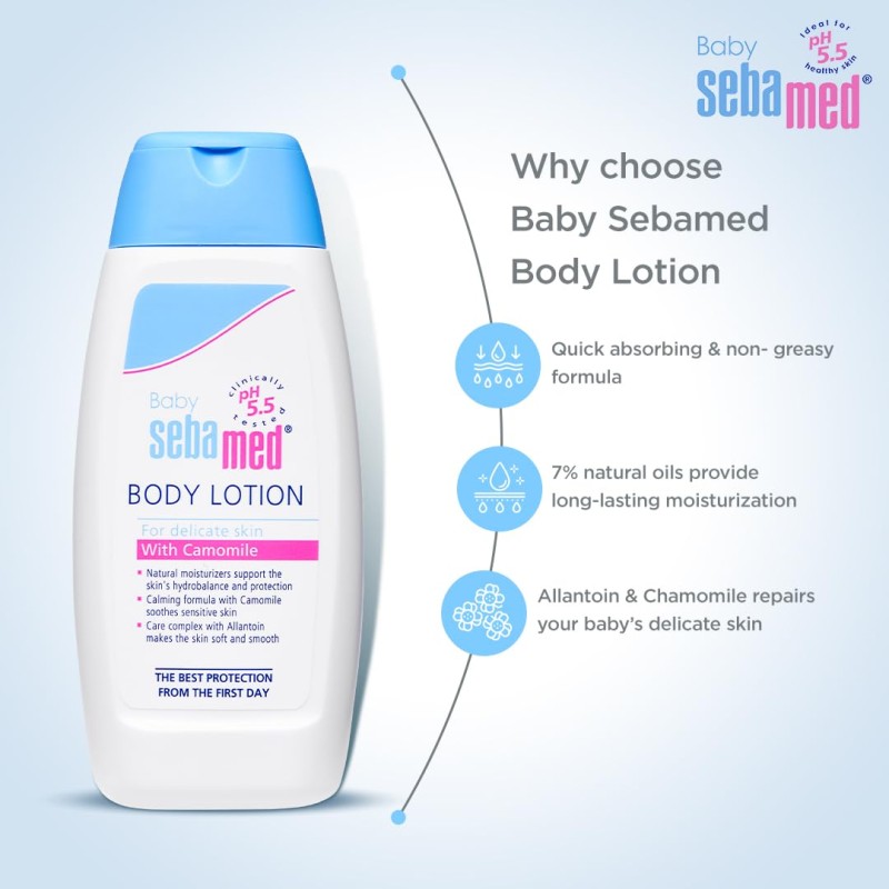 Sebamed Baby Body Lotion100 ml |pH 5.5|Long lasting moisturiser|Quickly absorbed| Sebamed Baby Body Lotion100 ml |pH 5.5|Long lasting moisturiser|Quickly absorbed|