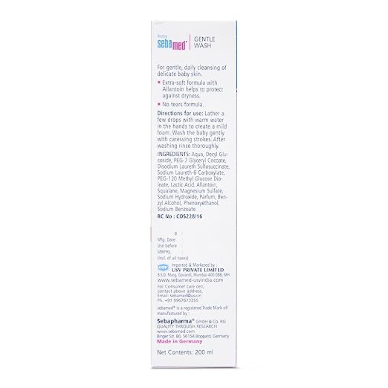 Sebamed Baby Gentle Wash 200ml|Ph 5.5| With Allantoin| No tears formula |Clinically tested Sebamed Baby Gentle Wash 200ml|Ph 5.5| With Allantoin| No tears formula |Clinically tested