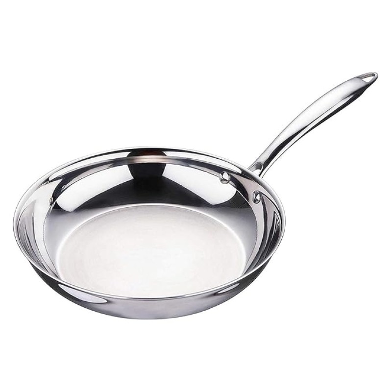BERGNER Argent TriPly 20 cm Frypan/Steel Pan, Scratch Resistant, for Spice Tempering/Seasoning, Stay Cool Long Handle, Mirror Finish, Induction Ready, BERGNER Argent TriPly 20 cm Frypan/Steel Pan, Scratch Resistant, for Spice Tempering/Seasoning, Stay Cool Long Handle, Mirror Finish, Induction Ready,