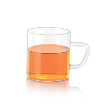 Borosil Vision 6 Pcs Tea n Coffee Borosillicate Glass 190 ml Classic Mug Set | Microwave Safe, Scratch Resistance, Lightweight | for Chai, Green Tea, Milk | Transparent