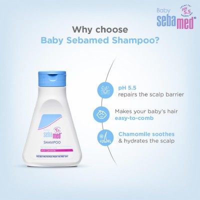 Sebamed Baby Shampoo 150 ml|pH 5.5| Ideal for Newborn’s delicate scalp| No Tears |