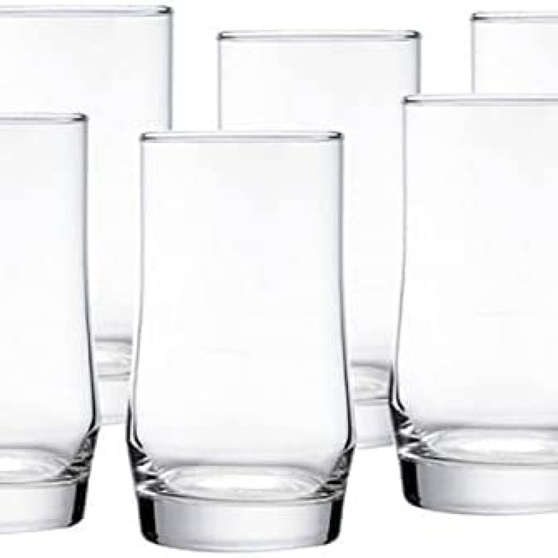 Ocean Scirocco Hi Ball Water & Juice Glass set of 6 Pcs, 410 ml, Transparent | Stylish & Durable Glassware Tumbler Ideal for Serving Mojito, Cold Coffees, Soft Drinks in Home, Parties & Bar Use.