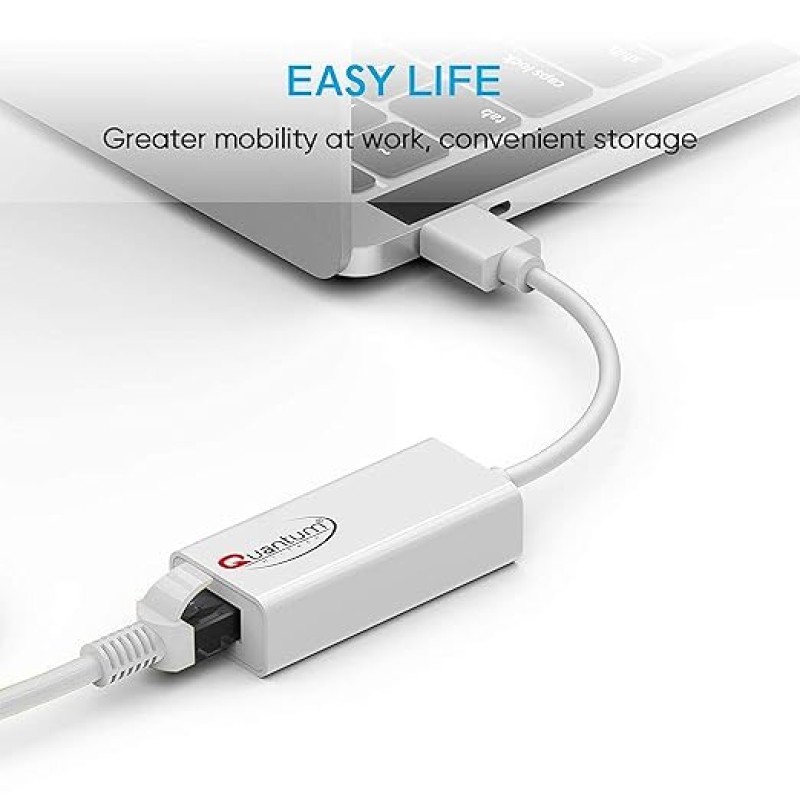 Quantum QHM8106 USB to RJ45 Ethernet LAN Adapter (White) Quantum QHM8106 USB to RJ45 Ethernet LAN Adapter (White)