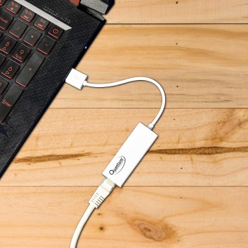 Quantum QHM8106 USB to RJ45 Ethernet LAN Adapter (White)