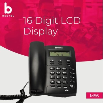 Beetel M56 Caller ID Corded Landline Phone with 16 Digit LCD Display & Adjustable Contrast,2Ways Speaker Phone, 30 Incoming and 5 Outgoing Memory, Solid Build Quality,Classic Design (Black)(M56) Beetel M56 Caller ID Corded Landline Phone with 16 Digit LCD Display & Adjustable Contrast,2Ways Speaker Phone, 30 Incoming and 5 Outgoing Memory, Solid Build Quality,Classic Design (Black)(M56)