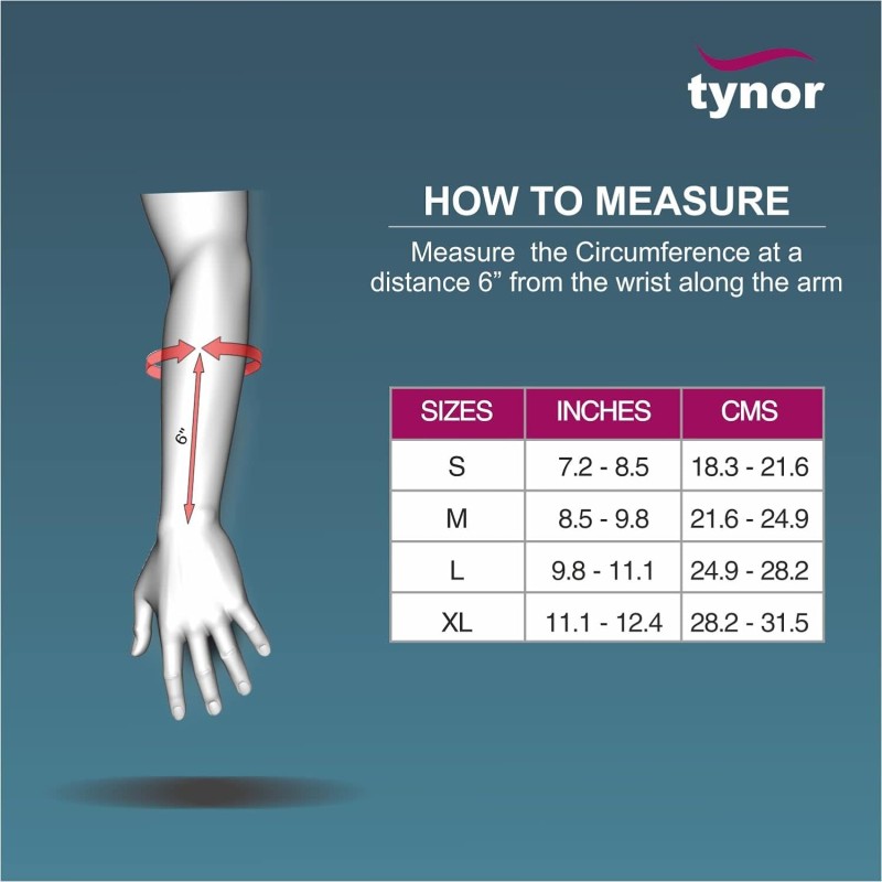 TYNOR Elastic Wrist Splint, Grey, Right, Large, 1 Unit TYNOR Elastic Wrist Splint, Grey, Right, Large, 1 Unit
