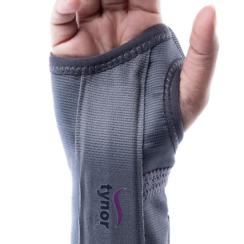 TYNOR Elastic Wrist Splint, Grey, Right, Large, 1 Unit TYNOR Elastic Wrist Splint, Grey, Right, Large, 1 Unit