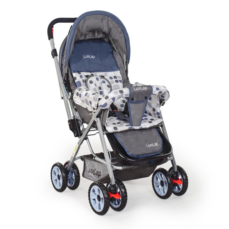 LuvLap Sunshine Baby Stroller/Pram for 0 to 3 Years, New Born/Toddler/Kid, 5 Point Safety Harness, Adjustable backrest, 360° Swivel Wheel, Large Storage Basket, Reversible Handlebar(Navy Blue) LuvLap Sunshine Baby Stroller/Pram for 0 to 3 Years, New Born/Toddler/Kid, 5 Point Safety Harness, Adjustable backrest, 360° Swivel Wheel, Large Storage Basket, Reversible Handlebar(Navy Blue)