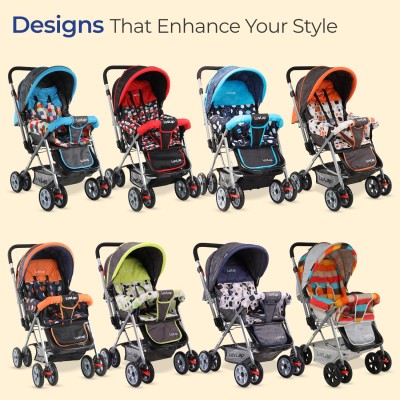 LuvLap Sunshine Baby Stroller/Pram for 0 to 3 Years, New Born/Toddler/Kid, 5 Point Safety Harness, Adjustable backrest, 360° Swivel Wheel, Large Storage Basket, Reversible Handlebar(Navy Blue) LuvLap Sunshine Baby Stroller/Pram for 0 to 3 Years, New Born/Toddler/Kid, 5 Point Safety Harness, Adjustable backrest, 360° Swivel Wheel, Large Storage Basket, Reversible Handlebar(Navy Blue)