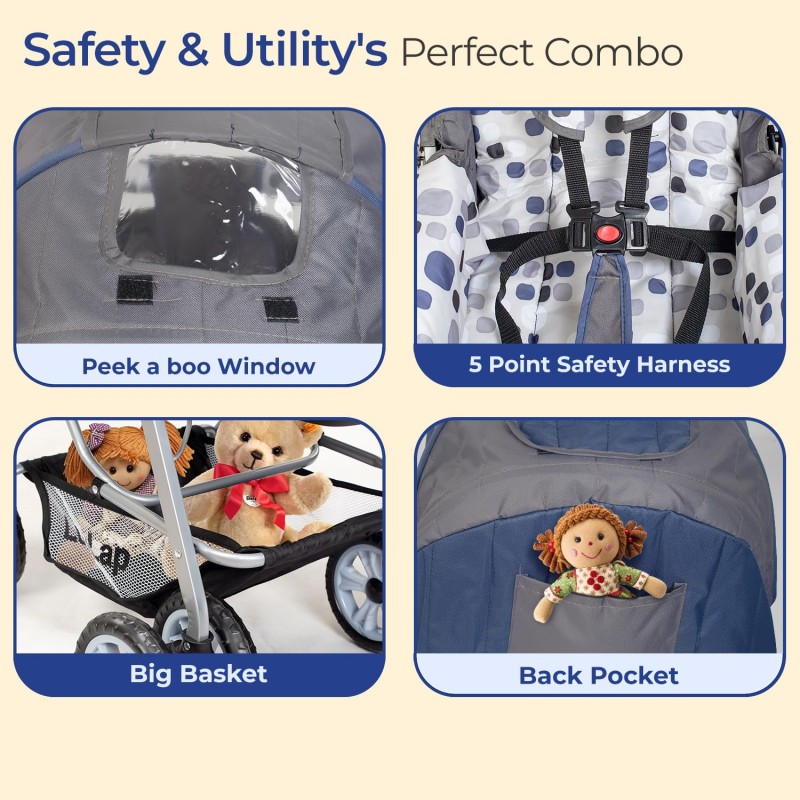 LuvLap Sunshine Baby Stroller/Pram for 0 to 3 Years, New Born/Toddler/Kid, 5 Point Safety Harness, Adjustable backrest, 360° Swivel Wheel, Large Storage Basket, Reversible Handlebar(Navy Blue) LuvLap Sunshine Baby Stroller/Pram for 0 to 3 Years, New Born/Toddler/Kid, 5 Point Safety Harness, Adjustable backrest, 360° Swivel Wheel, Large Storage Basket, Reversible Handlebar(Navy Blue)