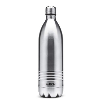 Milton Duo DLX 1000 Thermosteel 24 Hours Hot and Cold Water Bottle, 1 Litre, Silver