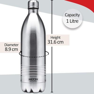 Milton Duo DLX 1000 Thermosteel 24 Hours Hot and Cold Water Bottle, 1 Litre, Silver Milton Duo DLX 1000 Thermosteel 24 Hours Hot and Cold Water Bottle, 1 Litre, Silver