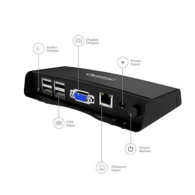 Quantum Thin Client with 1 GHz Dual-Core (A7) Processor, 512 MB RAM with 4GB ROM for Node Computing VGA Display Port, 4USB ports, RJ45 LAN, Adapter Included, 1-Year Warranty QHM6056B (Black) Quantum Thin Client with 1 GHz Dual-Core (A7) Processor, 512 MB RAM with 4GB ROM for Node Computing VGA Display Port, 4USB ports, RJ45 LAN, Adapter Included, 1-Year Warranty QHM6056B (Black)