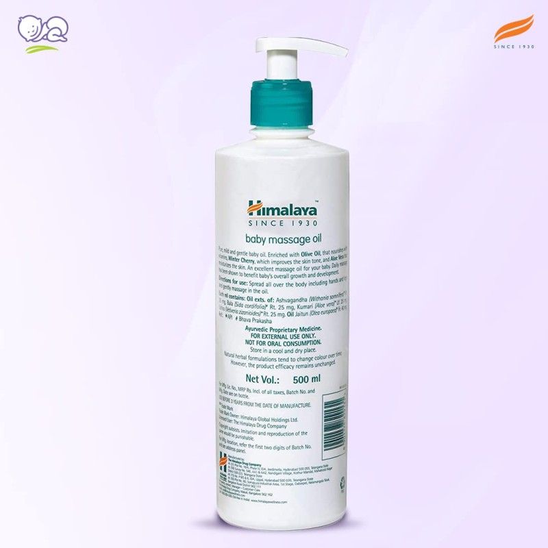 Himalaya Baby Massage Oil – 500ml for strong bones & muscles | with Vitamin E | No. 1 Doctor Prescribed Himalaya Baby Massage Oil – 500ml for strong bones & muscles | with Vitamin E | No. 1 Doctor Prescribed