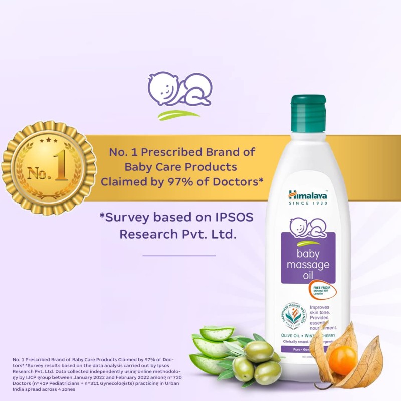 Himalaya Baby Massage Oil – 500ml for strong bones & muscles | with Vitamin E | No. 1 Doctor Prescribed Himalaya Baby Massage Oil – 500ml for strong bones & muscles | with Vitamin E | No. 1 Doctor Prescribed