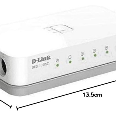 D-Link DES-1005C 5-Port 10/100 Mbps Unmanaged Switch, white D-Link DES-1005C 5-Port 10/100 Mbps Unmanaged Switch, white