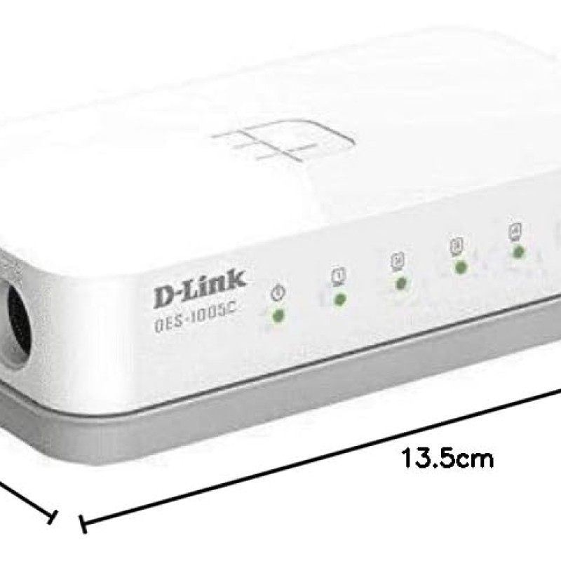 D-Link DES-1005C 5-Port 10/100 Mbps Unmanaged Switch, white D-Link DES-1005C 5-Port 10/100 Mbps Unmanaged Switch, white