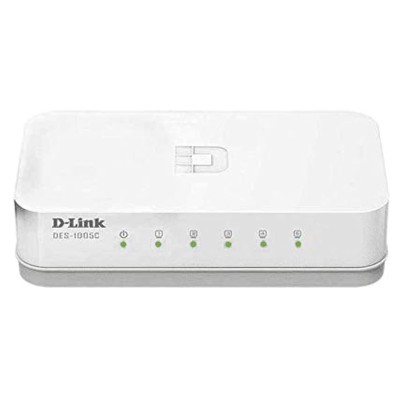 D-Link DES-1005C 5-Port 10/100 Mbps Unmanaged Switch, white D-Link DES-1005C 5-Port 10/100 Mbps Unmanaged Switch, white