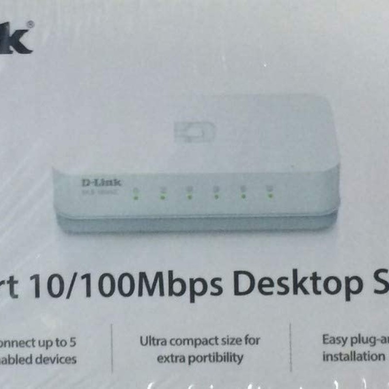 D-Link DES-1005C 5-Port 10/100 Mbps Unmanaged Switch, white D-Link DES-1005C 5-Port 10/100 Mbps Unmanaged Switch, white