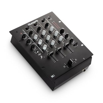 Numark M4 |3-Channel Rack Mountable Scratch DJ Mixer, Combo Jack Connection, with 3-Band EQ, Club-Ready Inputs, Mic Input and Reverse/Slope Controls, Black
