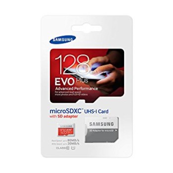 Samsung EVO Plus Class 10 128GB MicroSD 80 MB/S Memory Card with SD Adapter (MB-MC128D)