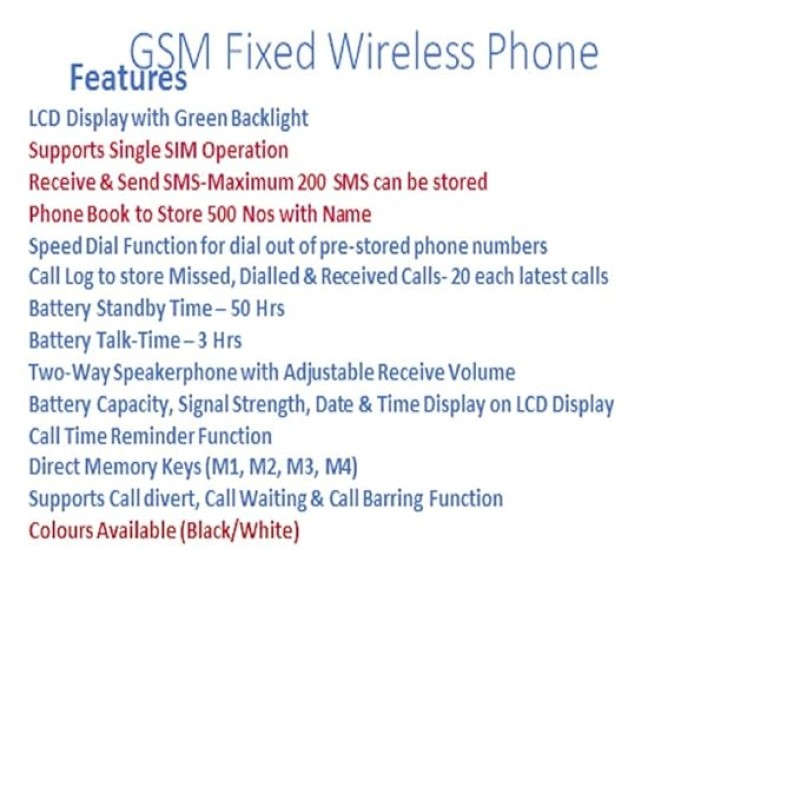 Beetel F1K GSM Fixed Wireless Phone, Support Quad band 2G,LCD Display,Speed Dial,Two way Speaker phone & Adjustable Volume,Supports Hotline Function,Alarm,4 Direct Memory Keys,Basic Calculator (Black) Beetel F1K GSM Fixed Wireless Phone, Support Quad band 2G,LCD Display,Speed Dial,Two way Speaker phone & Adjustable Volume,Supports Hotline Function,Alarm,4 Direct Memory Keys,Basic Calculator (Black)
