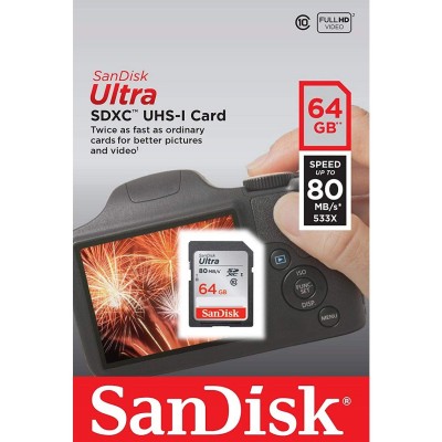 SanDisk Ultra 64GB Class 10 UHS-I SDXC Memory Card (SDSDUNC-064G-GN6IN) (80 MB/s) SanDisk Ultra 64GB Class 10 UHS-I SDXC Memory Card (SDSDUNC-064G-GN6IN) (80 MB/s)