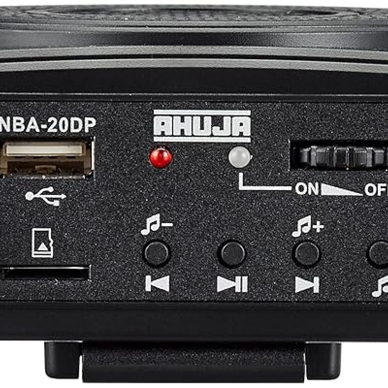 Ahuja Portable PA Neckband System NBA-20Dp Rechargeable with 1 Neckband Mic with USB and SD Card Input, Black, 340gms Ahuja Portable PA Neckband System NBA-20Dp Rechargeable with 1 Neckband Mic with USB and SD Card Input, Black, 340gms