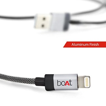 BoAt LTG 500 Apple MFI Certified for iPhone, iPad and iPod 2Mtr Data Cable(Metallic Silver) BoAt LTG 500 Apple MFI Certified for iPhone, iPad and iPod 2Mtr Data Cable(Metallic Silver)