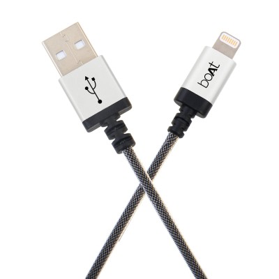 BoAt LTG 500 Apple MFI Certified for iPhone, iPad and iPod 2Mtr Data Cable(Metallic Silver) BoAt LTG 500 Apple MFI Certified for iPhone, iPad and iPod 2Mtr Data Cable(Metallic Silver)