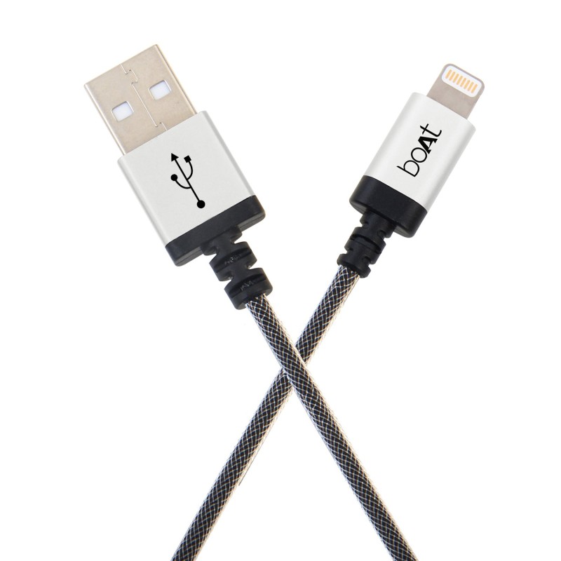 BoAt LTG 500 Apple MFI Certified for iPhone, iPad and iPod 2Mtr Data Cable(Metallic Silver) BoAt LTG 500 Apple MFI Certified for iPhone, iPad and iPod 2Mtr Data Cable(Metallic Silver)