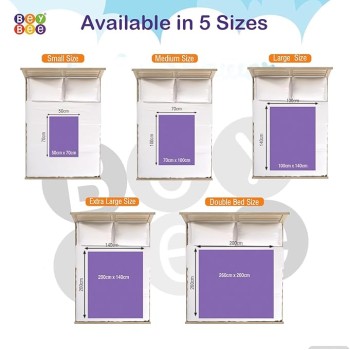 BeyBee Cotton Waterproof Quick Dry Sheet for Baby| Bed Pad Anti-Piling Fleece Extra Absorbent Washable Matress Protector| Baby Bed Protector Sheet for Toddler Children, Large Size, 140X100Cm, Voilet