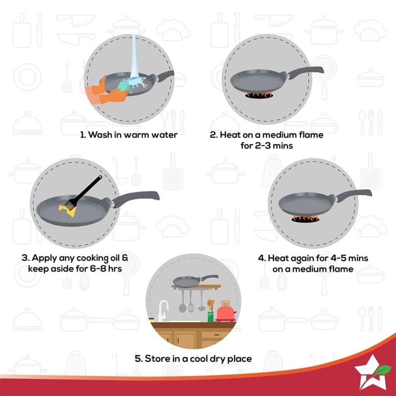 Wonderchef Granite 24cm Non-Stick Dosa Tawa | Induction Bottom | Soft-Touch Handles | Virgin Aluminium | PFOA/Heavy Metals Free | 3.5mm| Grey Wonderchef Granite 24cm Non-Stick Dosa Tawa | Induction Bottom | Soft-Touch Handles | Virgin Aluminium | PFOA/Heavy Metals Free | 3.5mm| Grey