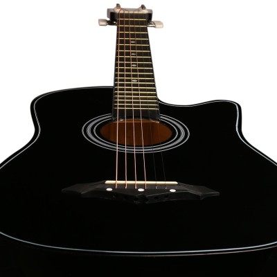 JuÃ¢rez Acoustic Guitar, 38 Inch Cutaway, 038C with Bag, Strings, Pick and Strap, Black