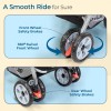 LuvLap Sunshine Baby Stroller/Pram For 0 To 3 Years, New Born/Toddler/Kid, 5 Point Safety Harness, Adjustable Backrest, 360? Swivel Wheel, Large Storage Basket, Reversible Handlebar (Teal)