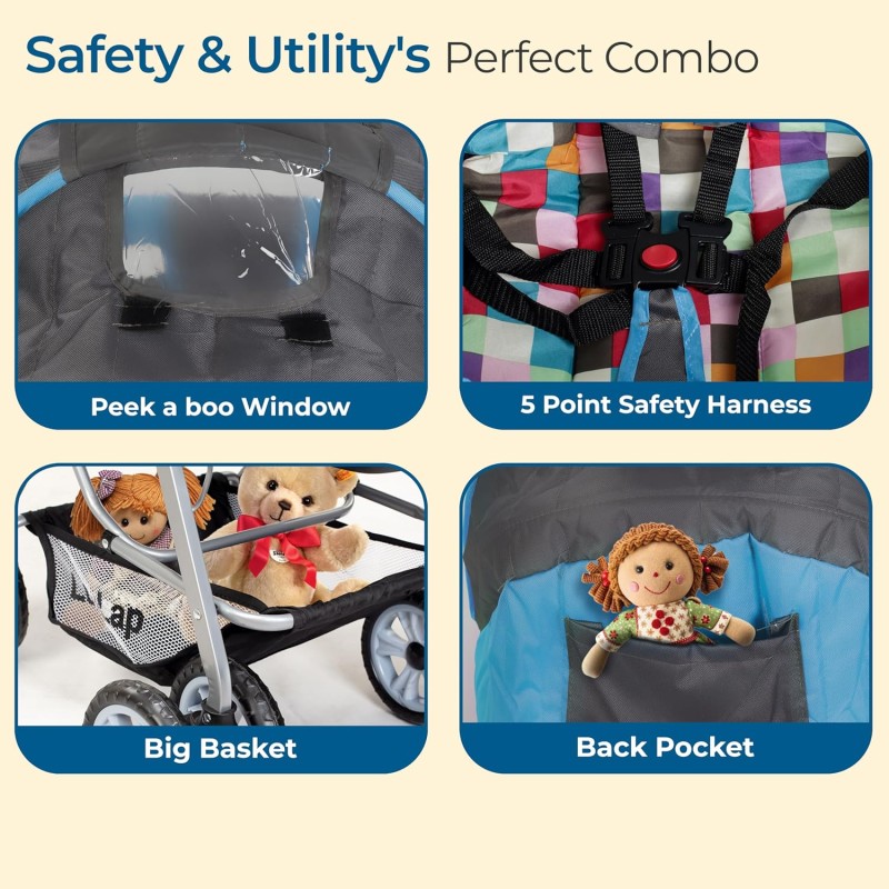 LuvLap Sunshine Baby Stroller/Pram For 0 To 3 Years, New Born/Toddler/Kid, 5 Point Safety Harness, Adjustable Backrest, 360? Swivel Wheel, Large Storage Basket, Reversible Handlebar (Teal) LuvLap Sunshine Baby Stroller/Pram For 0 To 3 Years, New Born/Toddler/Kid, 5 Point Safety Harness, Adjustable Backrest, 360? Swivel Wheel, Large Storage Basket, Reversible Handlebar (Teal)